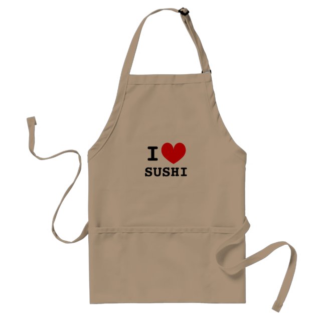 J'adore la nourriture de sushi | Tabliers drôles p (Devant)