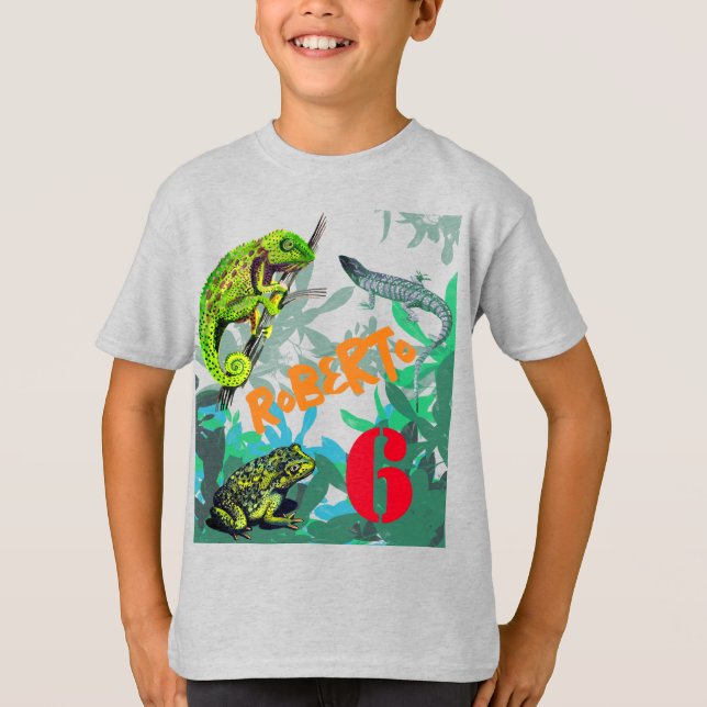 J'adore l'anniversaire des reptiles ! T-shirt (Devant)