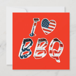 J'adore le barbecue, la carte d'invitation patriot