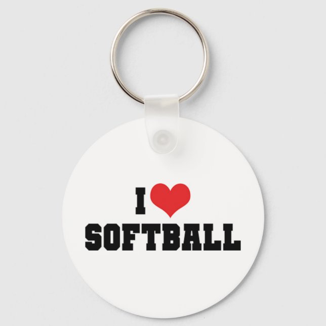 J'adore le porte-clés de softball (Recto)