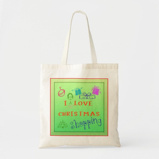J'adore le Sac Fourre-Tout Épicerie de Noël (Devant)