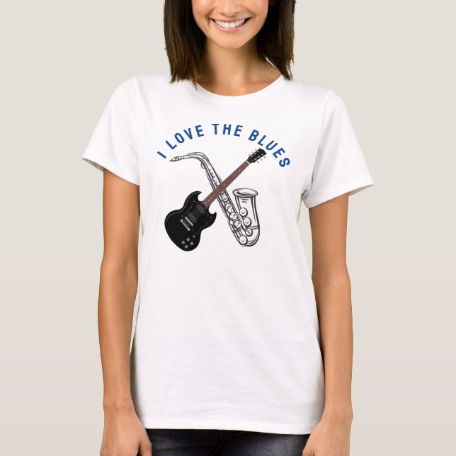 J'adore le T-shirt bleu (Devant)