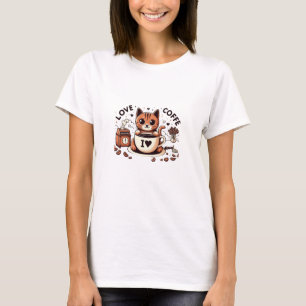 J'ADORE LE T-SHIRT Cat ET COFFE