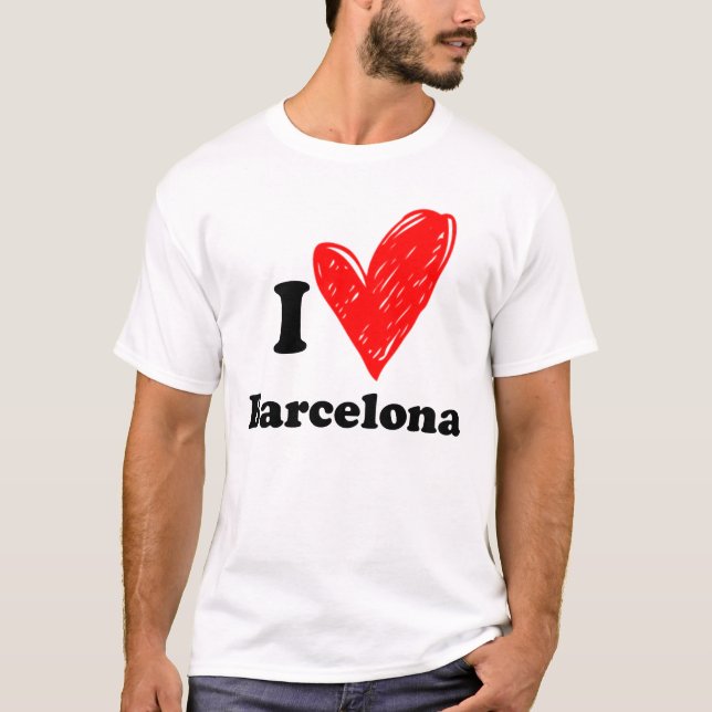 J'adore le T-shirt de Barcelone (Devant)