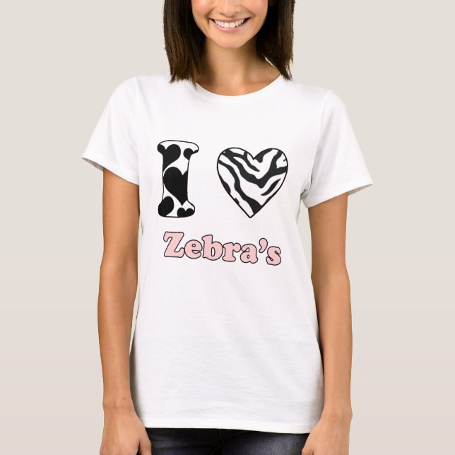 J'adore le t-shirt de zebra (Devant)
