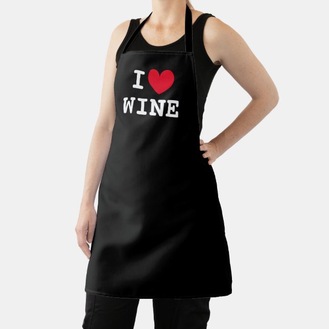 J'adore le vin tablier de cuisine drôle pour amate (Insitu)