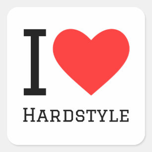 J'adore les autocollants carrés de style hardstyle