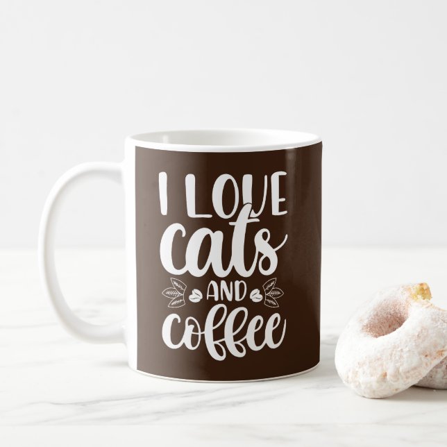 J'adore les chats et la Mug cercueil (Avec donut)