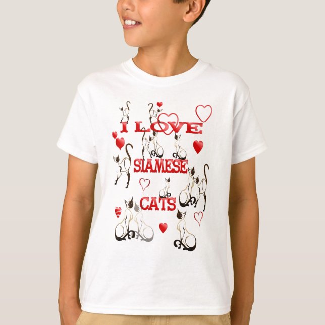 J'ADORE LES CHATS SIAMESE T-shirt (Devant)