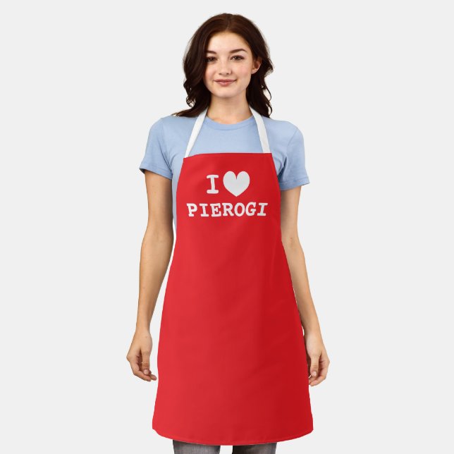 J'adore les pierogi | Tablier de cuisine polonaise (Porté)