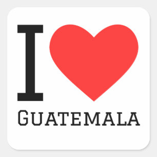 J'adore les Stickers carrés du Guatemala