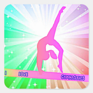 "J'ADORE LES STICKERS GLOSSY GYMNASTICS.