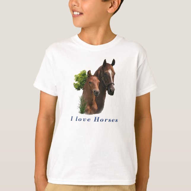 J'adore les t-shirts de chevaux (Devant)