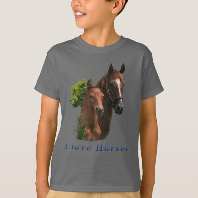 J'adore les t-shirts de chevaux (Devant)