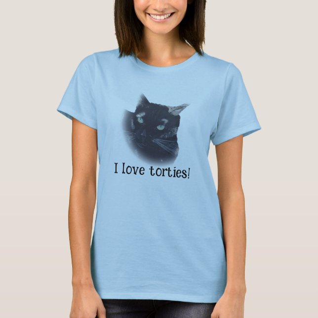 J'adore les torties, tortue Shell Chat Tshirts Fac (Devant)
