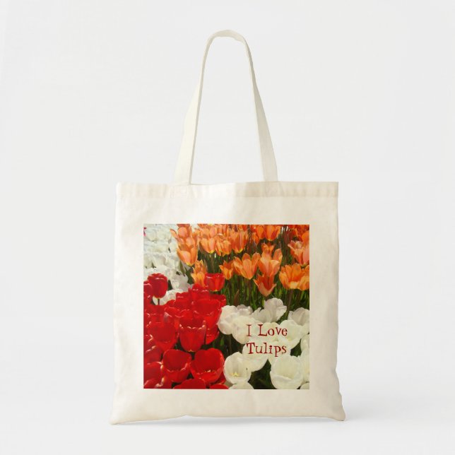 J'adore les tulipes sacs fourre-tout Fleurs de tul (Devant)