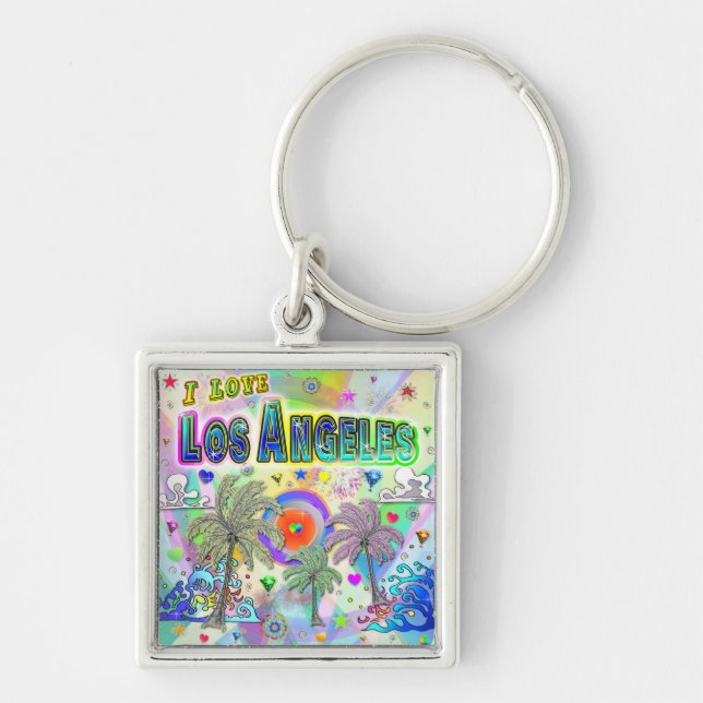 J'ADORE Los Angeles Deep Dream Porte-clés (Devant)