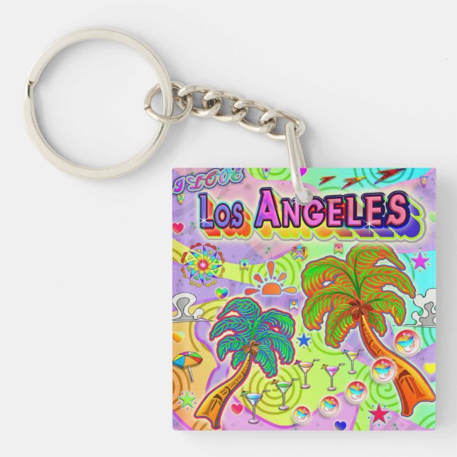 J'ADORE Los Angeles Vacances Cadeau Porte-Clés (Devant)