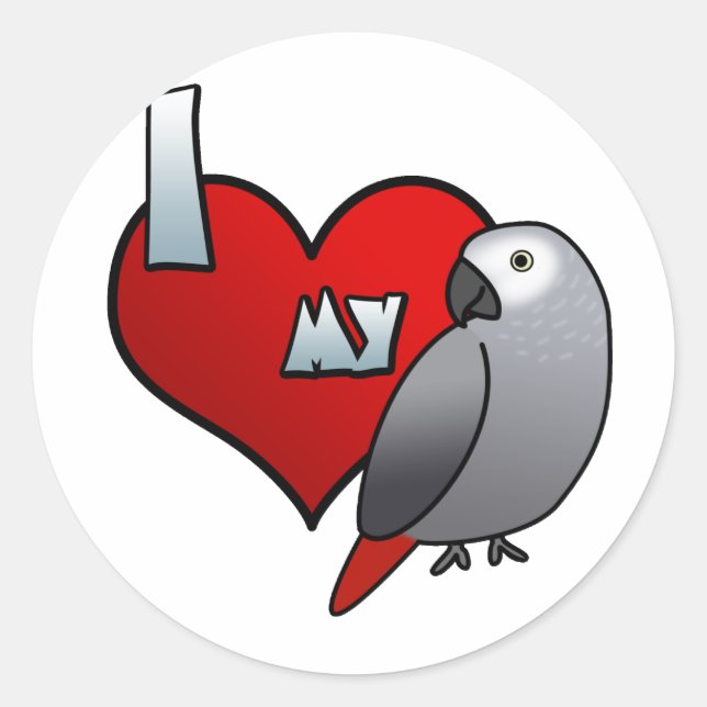 J'adore mes Stickers Congo African Grey (Devant)
