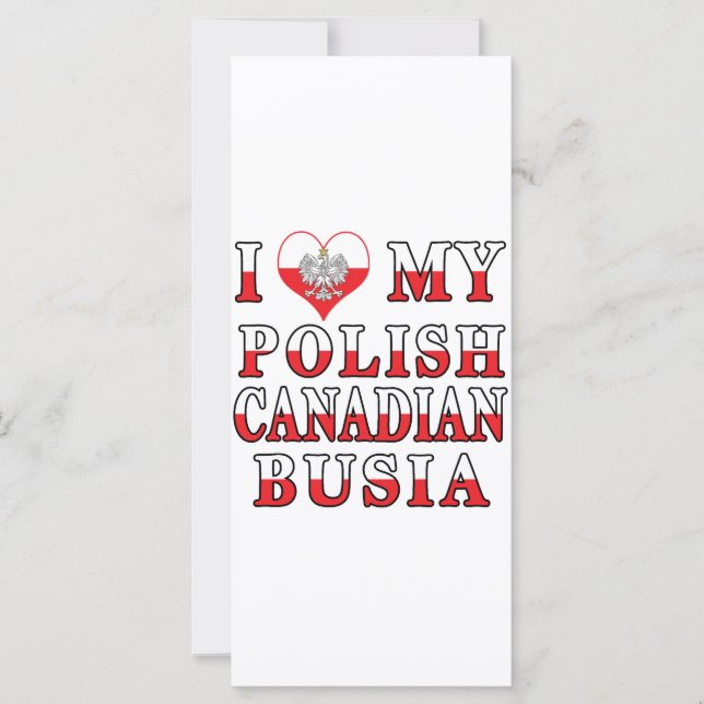 J'adore mon drapeau polonais Busia Canadien (Devant)