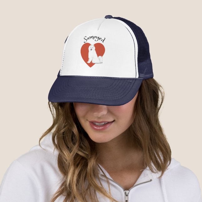 J'adore mon Samoyed ! Casquette Trucker (En situation)