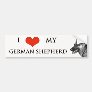 J'ADORE MON STICKER DE BOUTEILLE ALLEMAND SHEPHERD