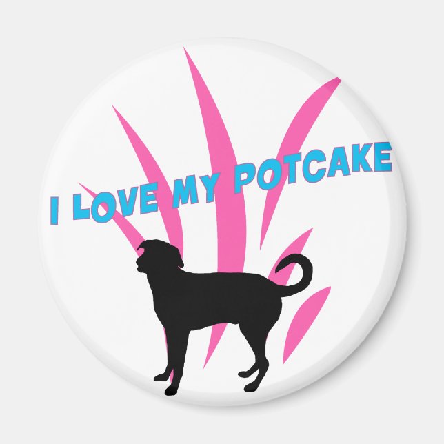 J'adore My Potcake frigo aimant (Devant)