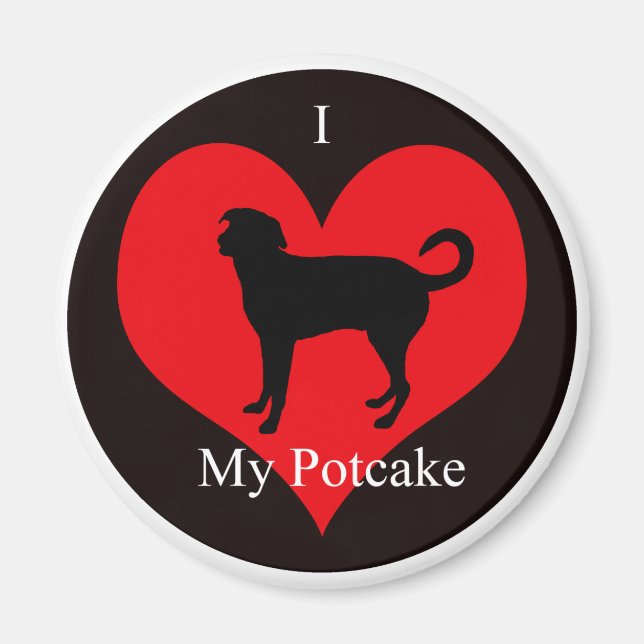 J'adore My Potcake frigo aimant (Devant)