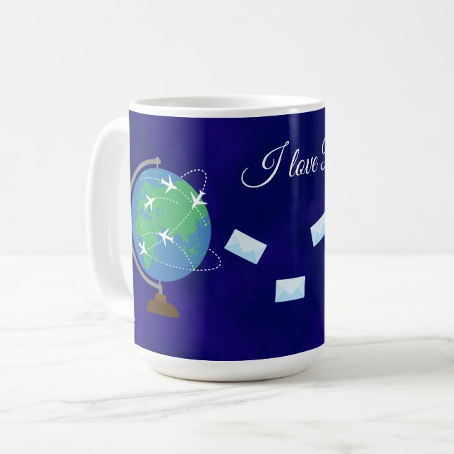 J'adore Postcrossing - Tasse 15 oz. (Devant gauche)