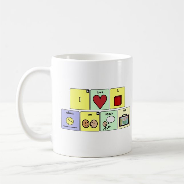 J'adore quand on parle AAC Mug (Gauche)