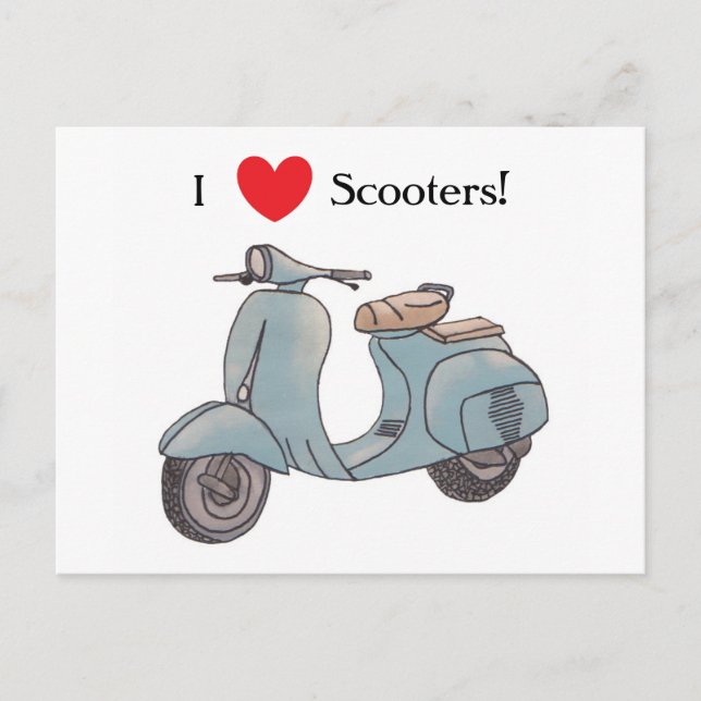 J'adore Scooters ! Carte postale (Devant)