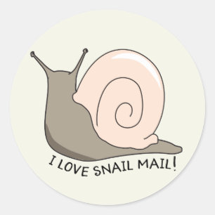 J'adore Snail Mail mignon Sticker rond