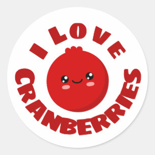 J'adore Sticker Classic Round Cranberries