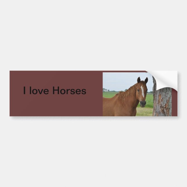 J'adore Sticker de pare-chocs pour chevaux (Devant)