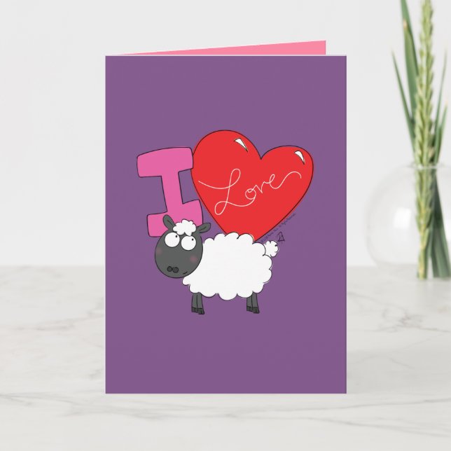 J'adore toi - Mouton mignon carte de Saint-Valenti (Devant)