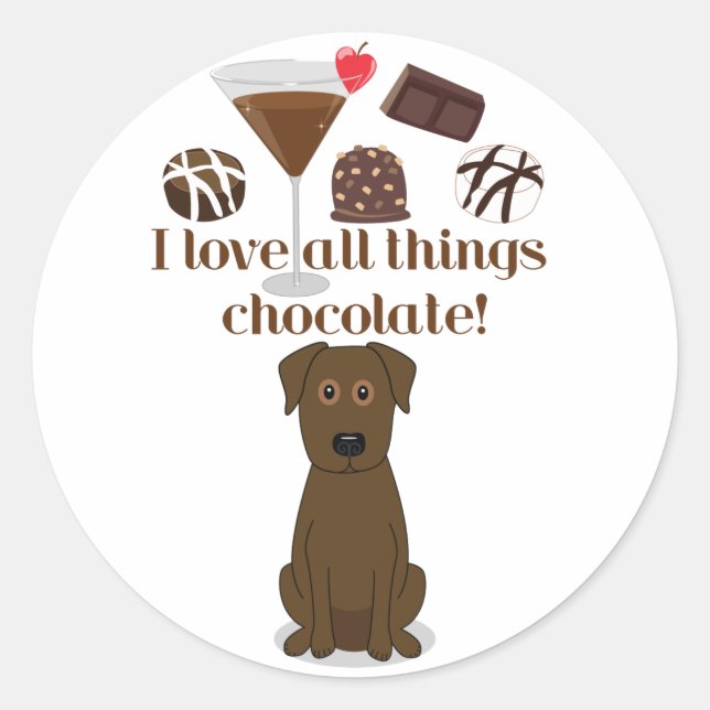 J'adore tout le chocolat ! Stickers amusants (Devant)