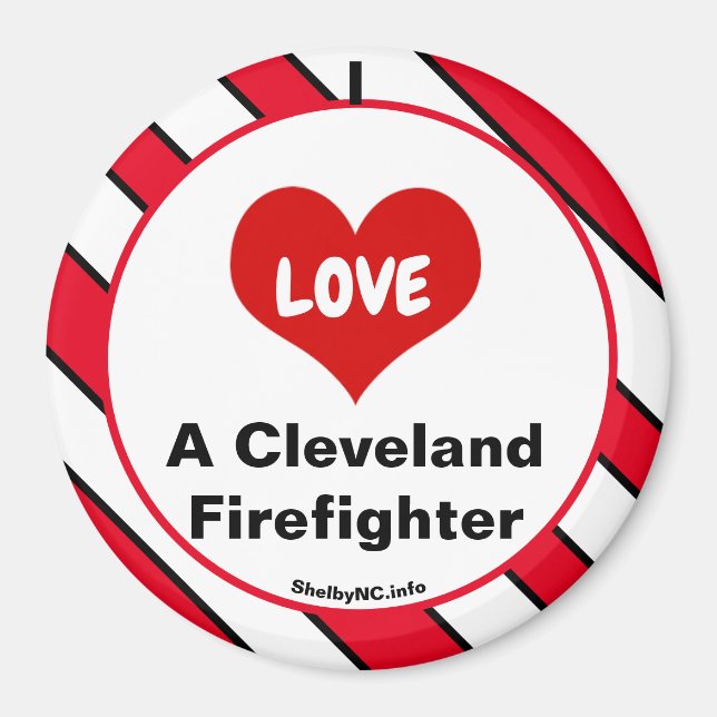 J'adore un aimant de Cleveland Firefighter (Devant)