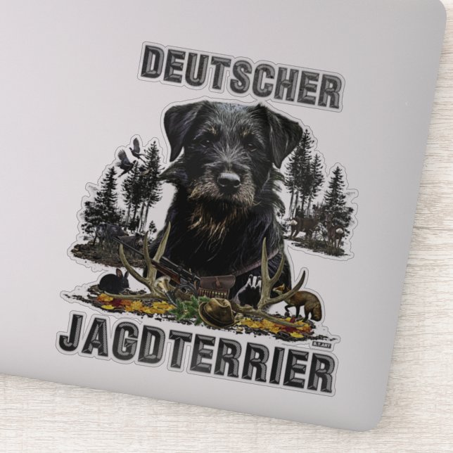 Jagdterrier - autocollant de chien de chasse polyv (Détail)