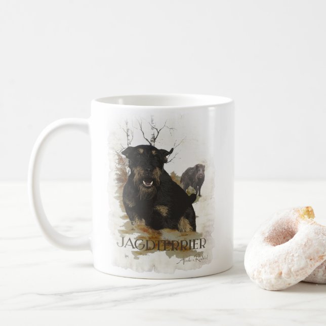 Jagdterrier T-Shirt Coffee Mug (Avec donut)