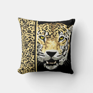 Jaguar avec Imprimé Jaguar sur un Coussin de Couss