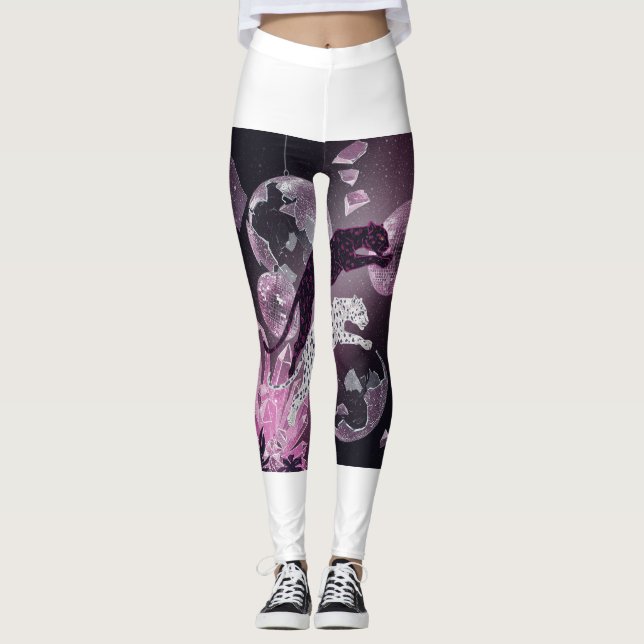 Jaguar cosmique Disco Leggings 🐆 ✨ (Devant)