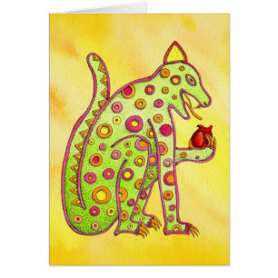 Jaguar mangeant le coeur (carte de travail jaune)