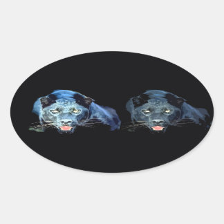 Jaguar - Stickers Ovaux Panthère Noire