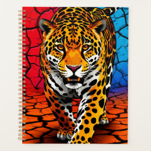 Jaguar sur fond de terre fissurée