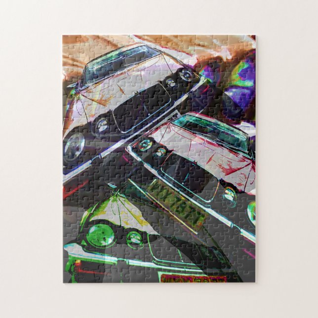 Jaguar voitures collage Puzzle (Vertical)