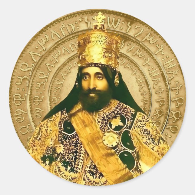 Jah Rastafari Sticker Selassie I Rasta Reggae (Devant)
