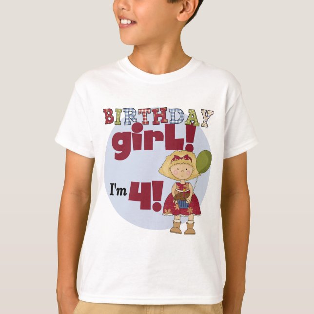 J'ai 4 T-shirts et cadeaux pour filles d'anniversa (Devant)