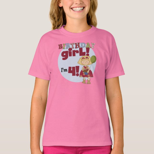 J'ai 4 T-shirts et cadeaux pour filles d'anniversa (Devant)