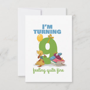 J'ai 9 ans Bonne carte d'anniversaire pour les enf