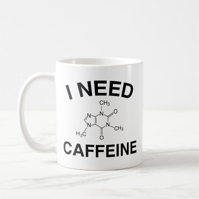 J'Ai Besoin De Caféine Café Mug (Gauche)